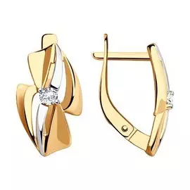 Золотые серьги с фианитами