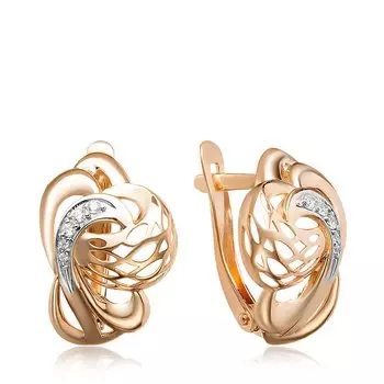 Золотые серьги с фианитами