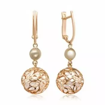 Золотые серьги с фианитами