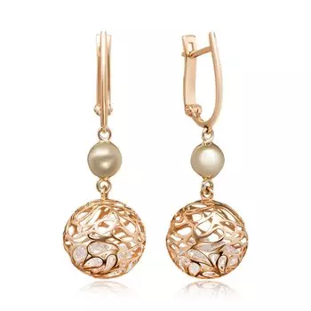 Золотые серьги с фианитами