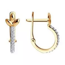 Золотые серьги с фианитами