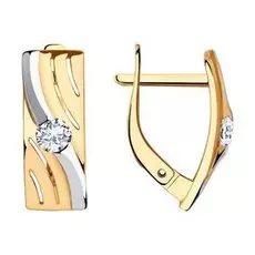 Золотые серьги с фианитами