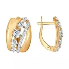 Золотые серьги с фианитами