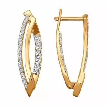 Золотые серьги с фианитами