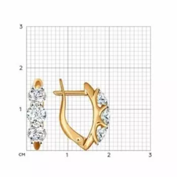 Золотые серьги с фианитами