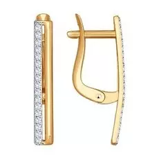 Золотые серьги с фианитами