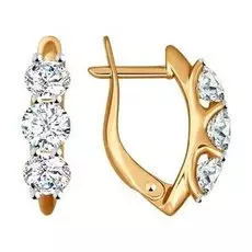 Золотые серьги с фианитами