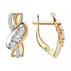 Золотые серьги с фианитами