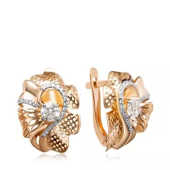 Золотые серьги с фианитами