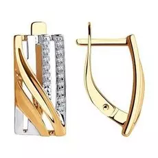 Золотые серьги с фианитами