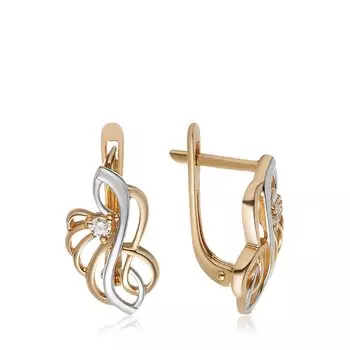 Золотые серьги с фианитами