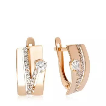 Золотые серьги с фианитами