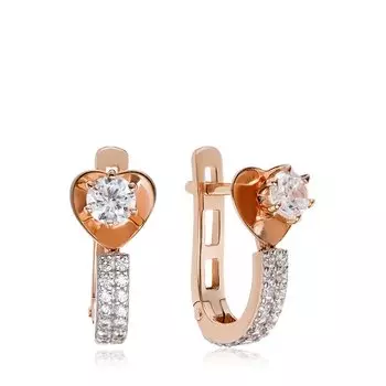 Золотые серьги с фианитами