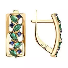 Золотые серьги с фианитами