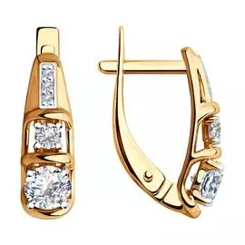 Золотые серьги с фианитами