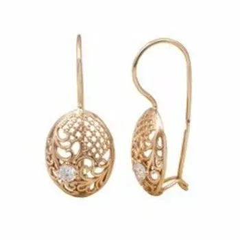 Золотые серьги с фианитами