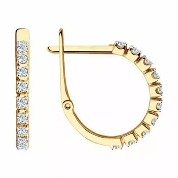 Золотые серьги с фианитами