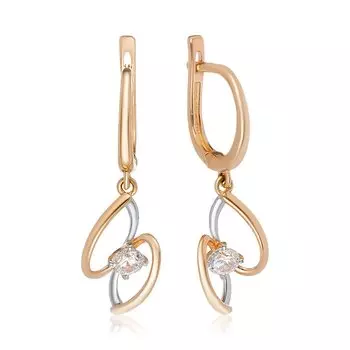 Золотые серьги с фианитами