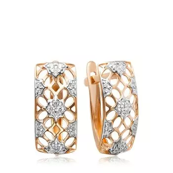 Золотые серьги с фианитами