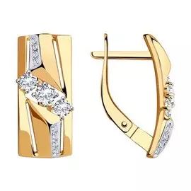 Золотые серьги с фианитами