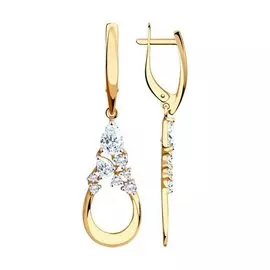 Золотые серьги с фианитами