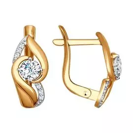 Золотые серьги с фианитами