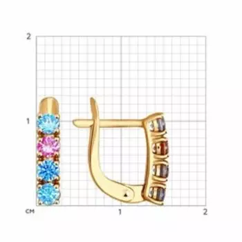 Золотые серьги с фианитами