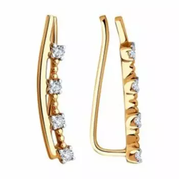 Серьги из золота с фианитами