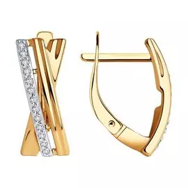 Золотые серьги с фианитами