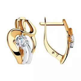 Золотые серьги с фианитами