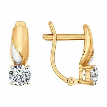 Золотые серьги с фианитами