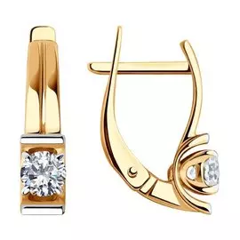 Золотые серьги с фианитами