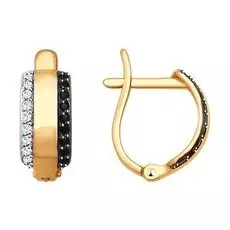 Золотые серьги с фианитами