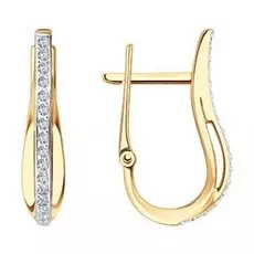 Золотые серьги с фианитами