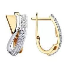 Золотые серьги с фианитами