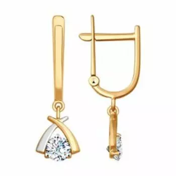 Золотые серьги с фианитами