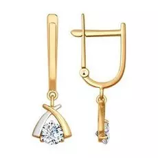 Золотые серьги с фианитами