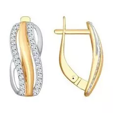 Золотые серьги с фианитами