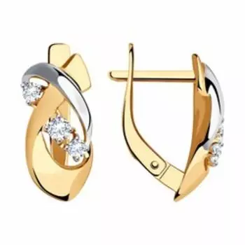 Золотые серьги с фианитами