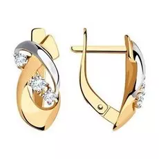 Золотые серьги с фианитами