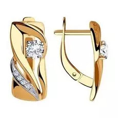 Золотые серьги с фианитами