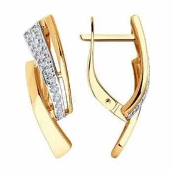 Золотые серьги с фианитами