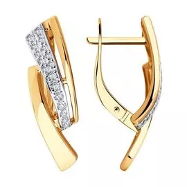 Золотые серьги с фианитами