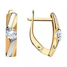 Золотые серьги с фианитами