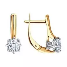 Золотые серьги с фианитами