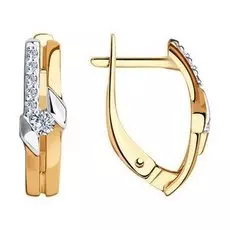 Золотые серьги с фианитами