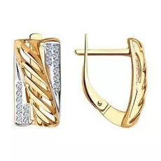 Золотые серьги с фианитами