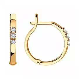 Золотые серьги с фианитами