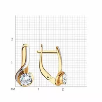 Золотые серьги с фианитами