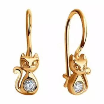 Золотые серьги с фианитами